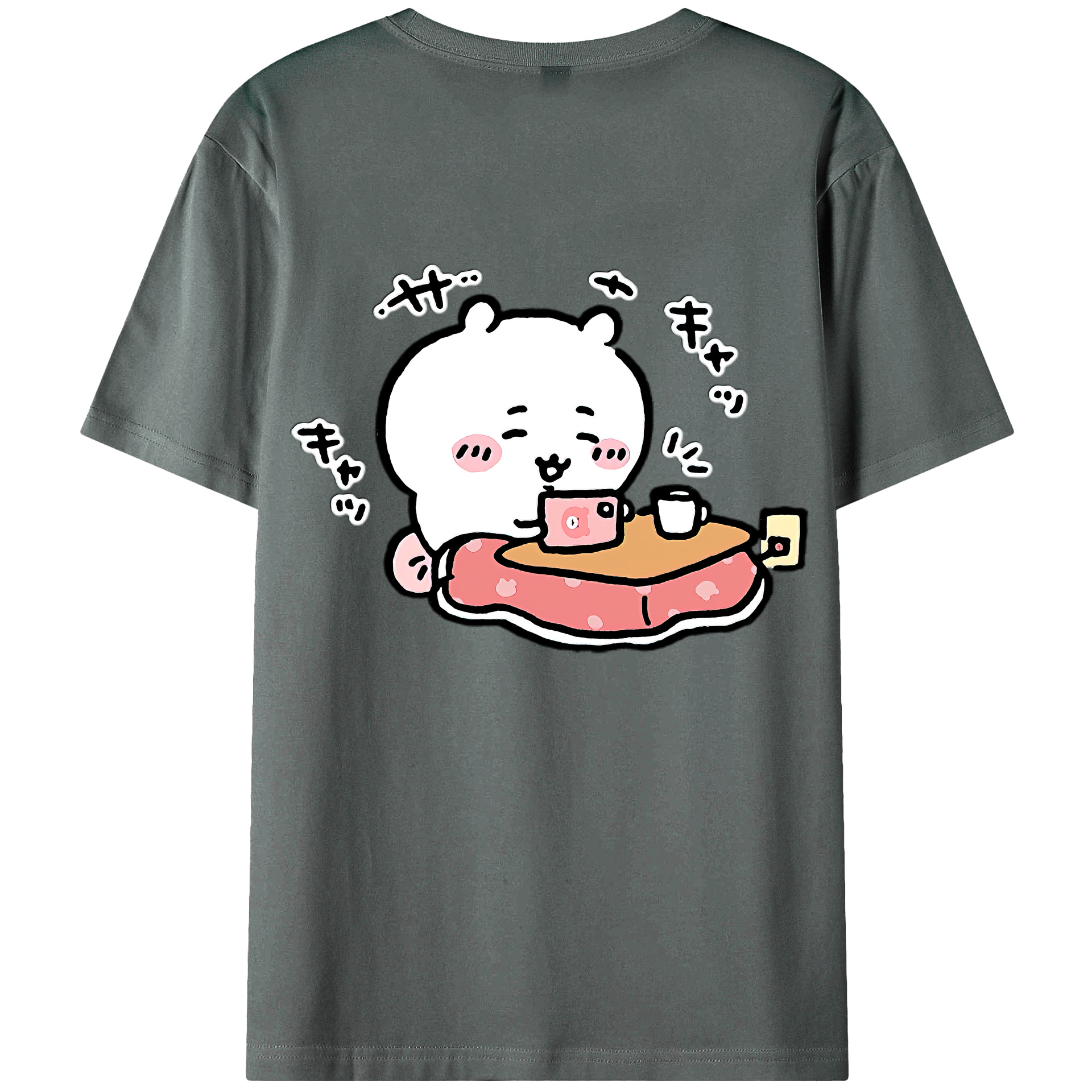（画像用） ちいかわ ちいかわ Chii-kawa chiikawa 綿100％ メンズ半袖Tシャツ（バックプリント） 通気性